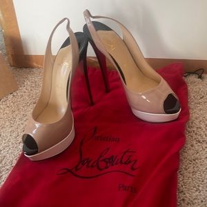 Christian Louboutin lady peep sling 150 Patent Calf